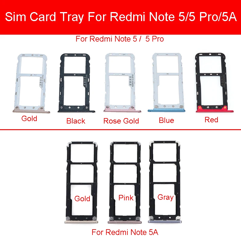 Адаптер слота для Sim карты Xiaomi Redmi Hongmi Red Rice Note 5 5A Pro держатель Запасные части