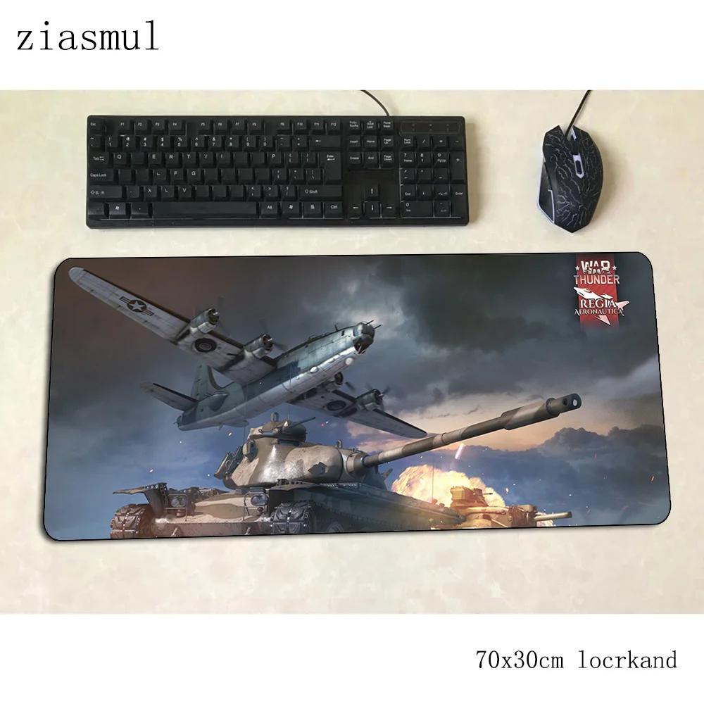 Коврик для мыши war thunder 70x30 см, игровой коврик для мыши, милый коврик для мыши из натурального каучука, офисный коврик для ноутбука, домашний коврик для мыши, игры, pc gamer, коврики