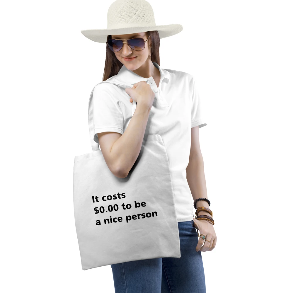 

Harajuku Letter Ladies Shopping Bag Handbags Cloth Canvas Tote Bags Women Eco Reusable Shoulder Shopper Bags