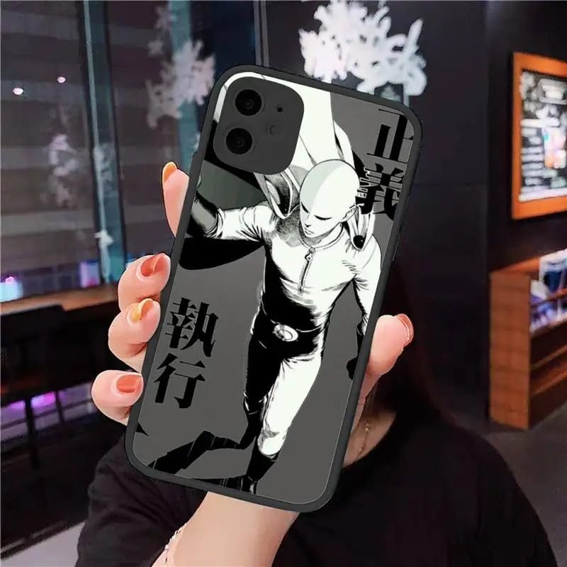 

Anime One Punch Man Phone Case For iPhone 12 11 Mini Pro XR XS Max 7 8 Plus X Matte transparent cover
