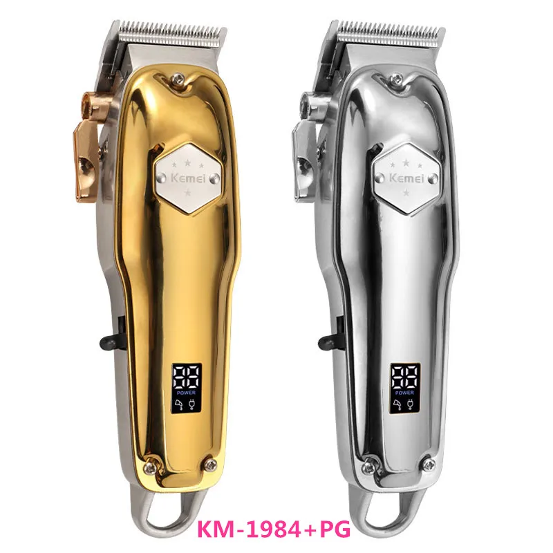 kemei electric Hair Trimmer KM-1984+PG  cordless professional rechargeable Hair Clipper haircut machine metal