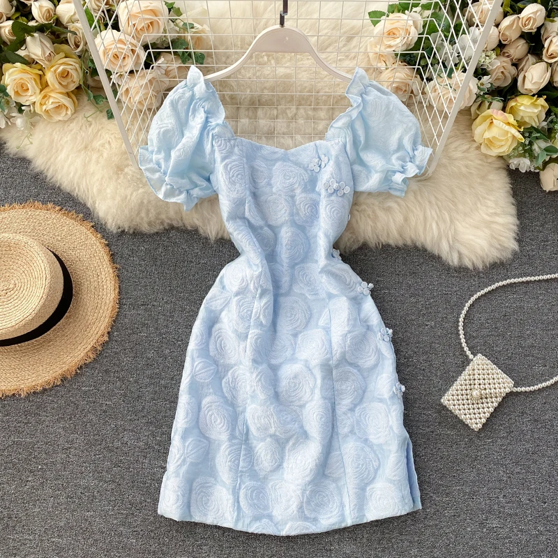 Женские французские романтические ретро-платья повседневные платья с 3D