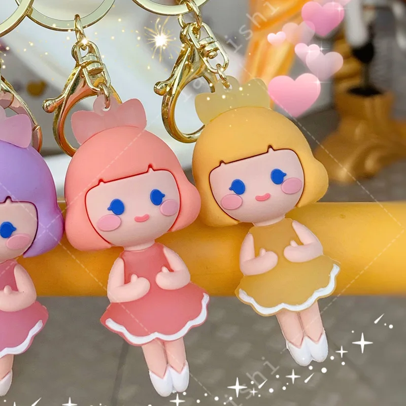 Новые ПВХ с трехмерной аппликацией в виде куклы балетки цепочка для ключей