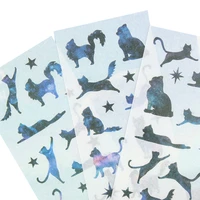6pcslot star cat diary album sticker cute japanese diary stickers school stationary supplies