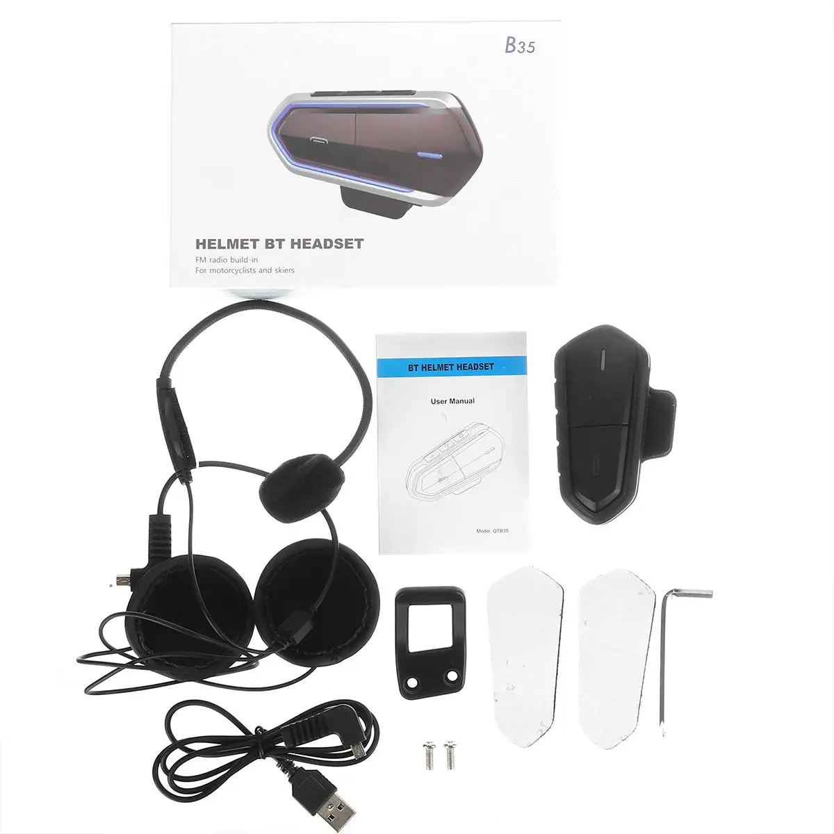 

Bluetooth V4.1 Motocycle Helmet Headset Waterproof Handsfree Moto FM Radio Headsets Earphone Headphone Stereo Sound