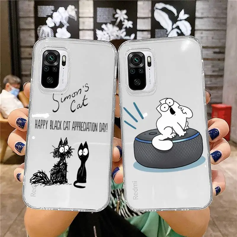 

Simon's Cat Phone Case Transparent for Xiaomi mi 10T 11 Redmi note 7 8 9 9S 10 9A 9T pro
