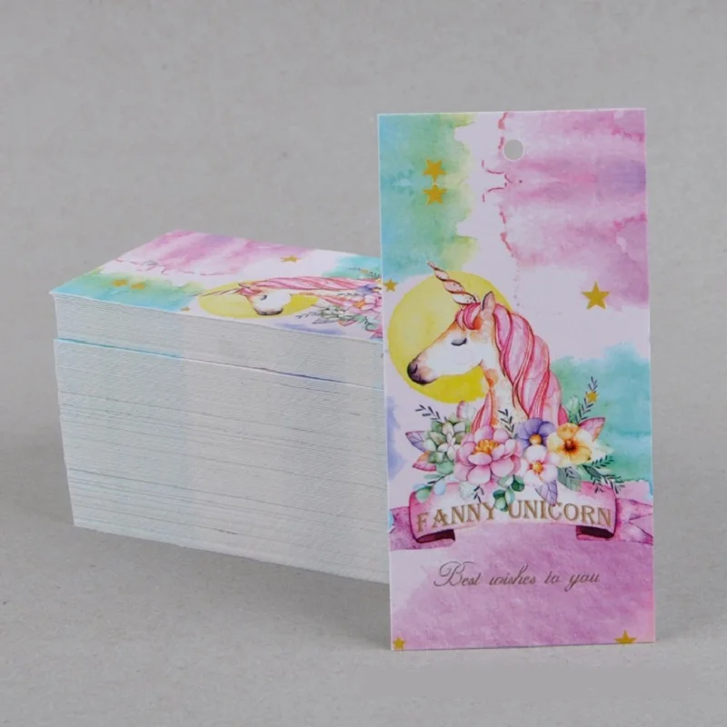 50 шт подарок с Unicorn коробка этикетки упаковка бумажная карта повесить бирка