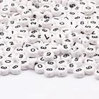 Микс круглые арабскими цифрами акриловые бусины 4x7 мм Свободные Spacer Бусины для изготовления ювелирных изделий Diy ожерелье браслет из бисера аксессуары