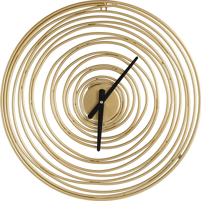 

Wall Clock Living Room Gold Metal Art Hall Silent Clocks Creative Bedroom Wall Watch Home