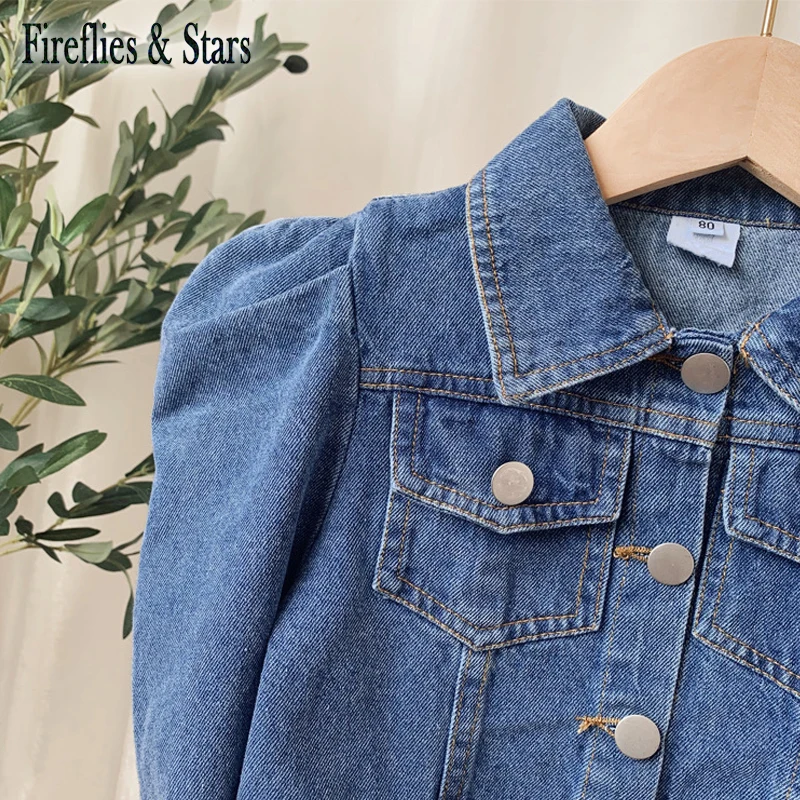 Весенне-осенняя джинсовая куртка для девочек Детское пальто Детская верхняя