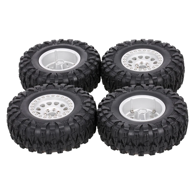 

4PCS Metal 2.2 Beadlock Wheel Rim Tires Set for 1/10 RC Crawler Car Traxxas TRX4 TRX6 Axial SCX10 Wraith RR10 Parts