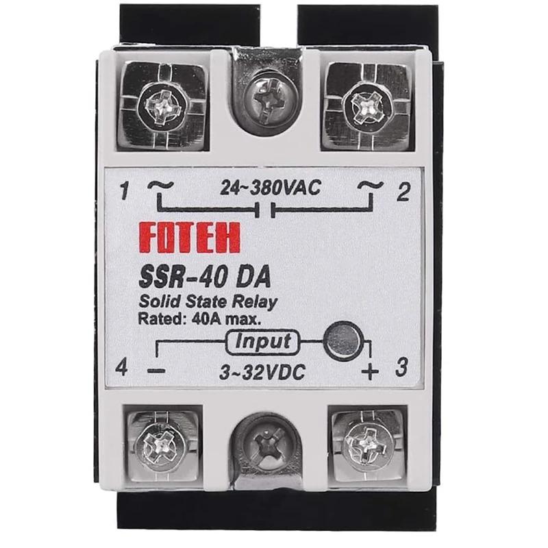 

3PCS SSR-40 DA 40A DC 3-32V to AC 24-380V SSR Solid State Relay + Heat Sink