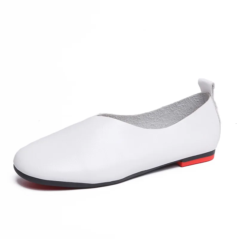 Spring Autumn Women's Casual Shoes Flats Slip-on Female Loafers PU Leather Round Toe Comfortable Lady Footwear Shallow Big Size