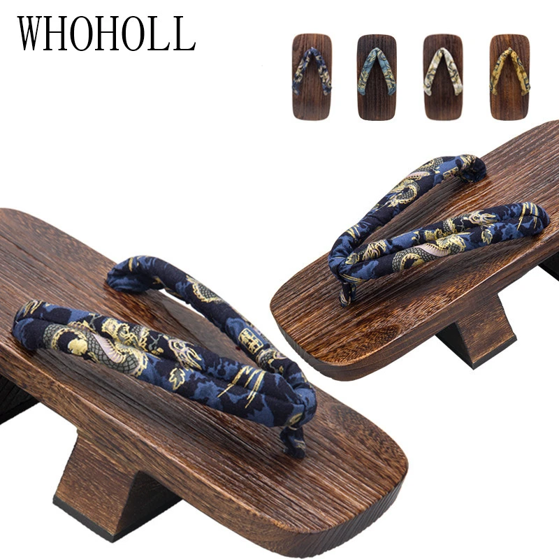 WHOHOLL/деревянные Сабо Тапочки в китайском стиле Маскарадные костюмы с двумя
