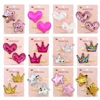 child girl gradient color flip sequin hairpin hair clip for women five pointed star crown 15 shapes hair clamp hair accessories