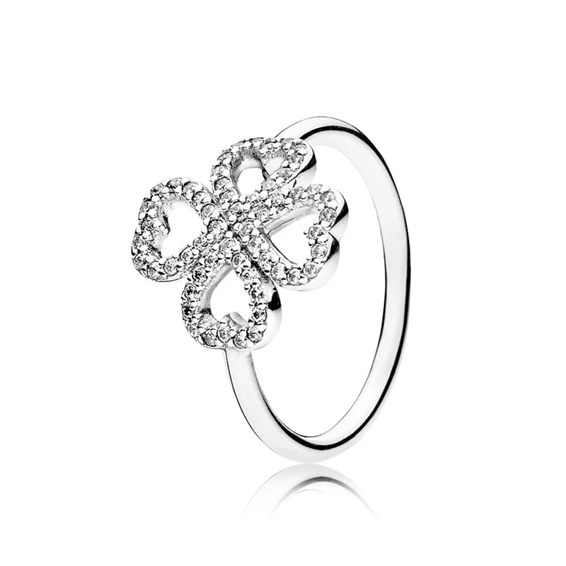 Octbyna серебряный цвет лепесток любви Кристалл Кольца для женщин романтические