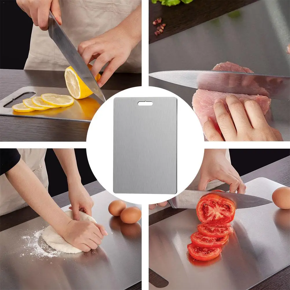 Stainless Steel Cutting Board Kneading Mat Mildew Antibacterial Household Fruit Food Supplement Kitchen 30E | Дом и сад