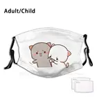 Персиковый и Goma (исп Моти кошка укус Забавный принт многоразовые Pm2.5 фильтр маска для лица персик Кот Goma (исп Моти Cat Kitty милый романтический Kawaii