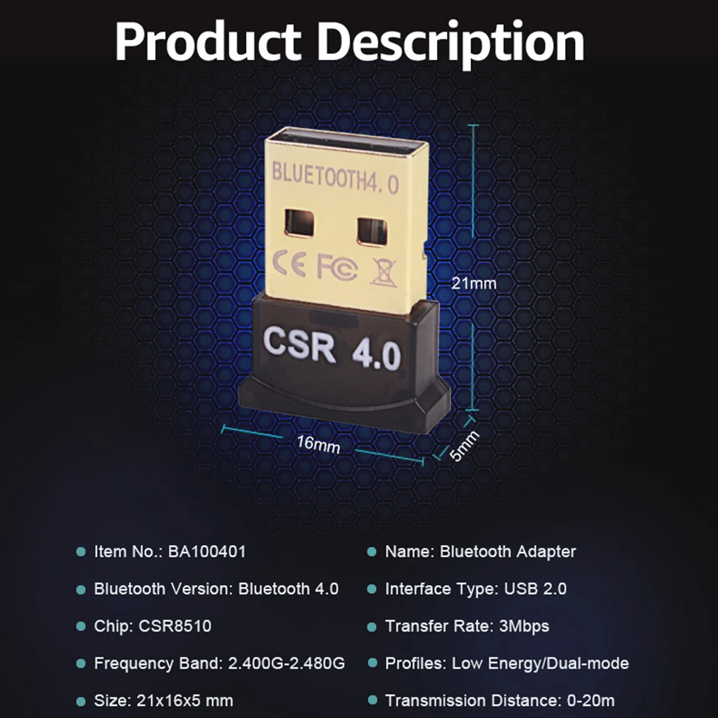 Беспроводной USB Bluetooth 4 0 передатчик приемник супер мини музыкальный адаптер ключ