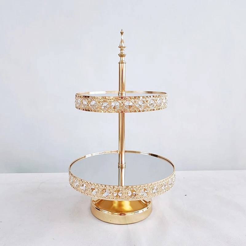 

GOLD cake stand crystal Storage Baskets Box Simplicity Style Home Organizer For Jewelry Necklace Dessert Plate tray decorative