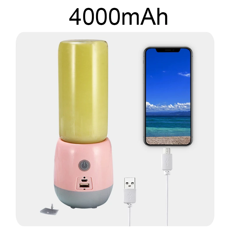 Портативный 400 мл 15000-22000 об/мин USB электрическая соковыжималка для фруктов 80 Вт высокое боросиликатное стекло Handdle смузи чайник сок чашка для путешествий