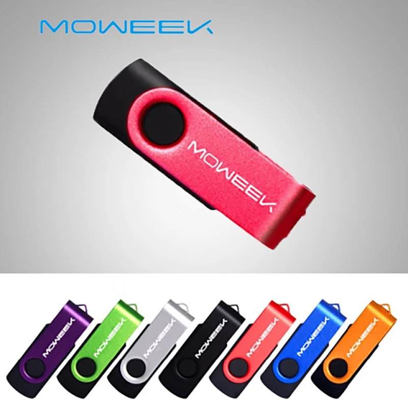 Moweek M02, высокое качество, 2,0, USB флеш-накопитель, реальная емкость, 4 ГБ, 8 ГБ, 16 ГБ, 32 ГБ, 64 ГБ, флеш-накопитель, Вращающаяся usb карта памяти, металлическая u-диск