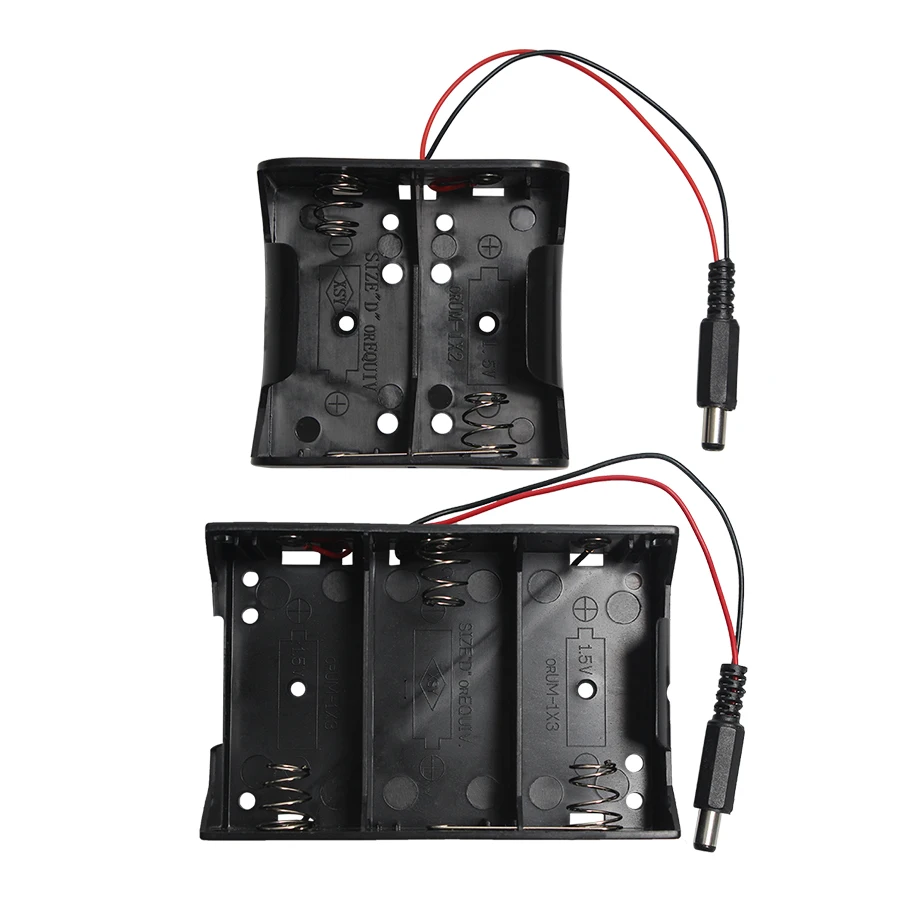 50 шт. 2X 3X 3V 4 5 V D размер держатель для аккумулятора коробка хранения с DC 5*2 1 мм