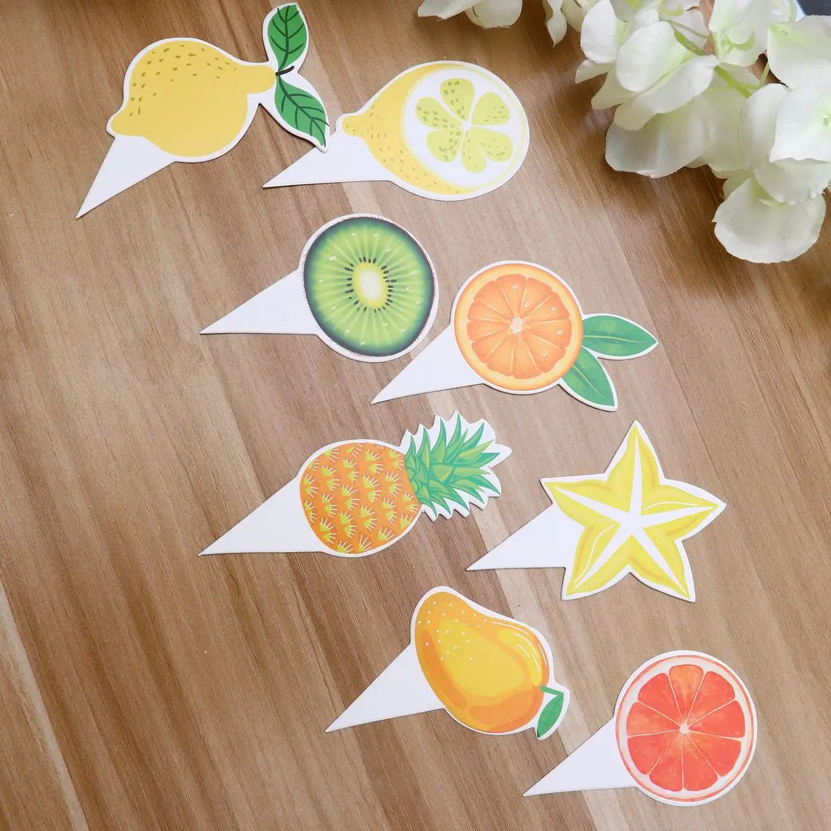 8 шт. карамбола Топпер для торта вставка топперы кексов красочные фрукты Забавный