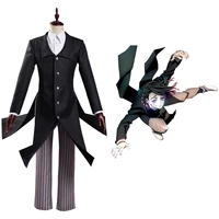 anime demon slayer cosplay kimetsu no yaiba enmu cosplay costume black uniform suit halloween carnival outfits uniform clothes