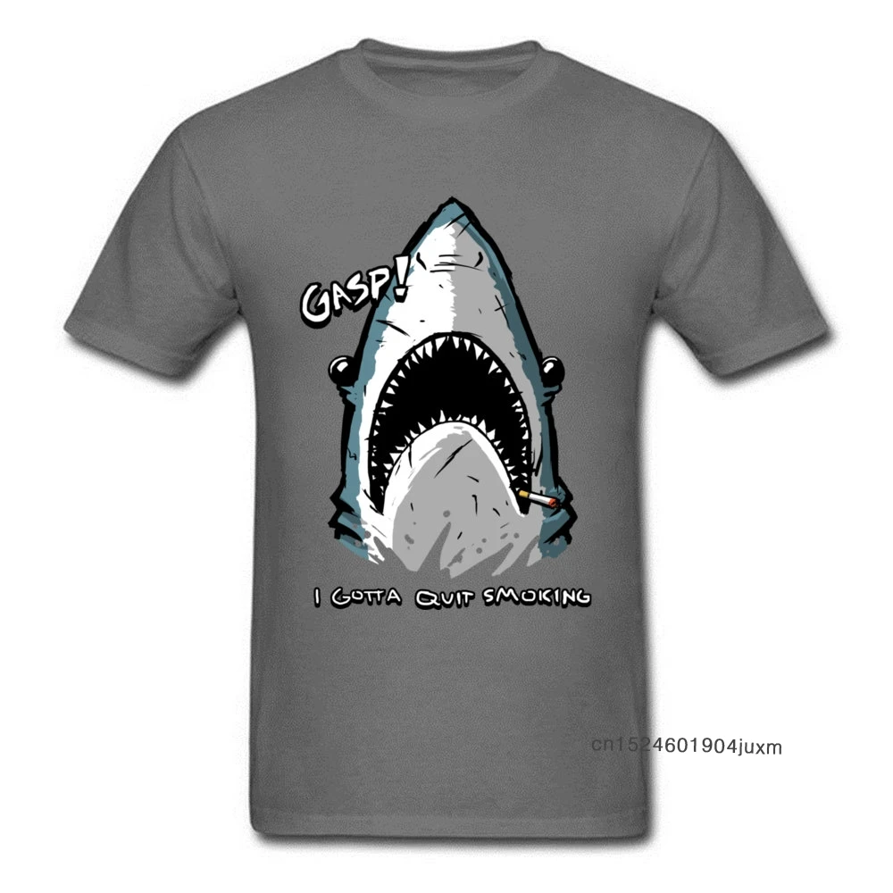 Курение Футболка с принтом акулы футболка для мужчин Забавная героями комиксов