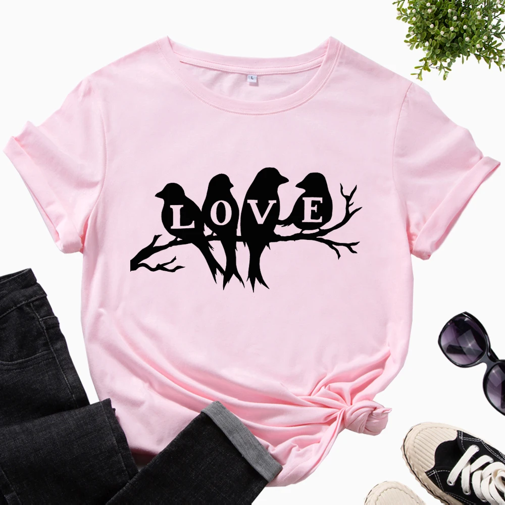 

Женские футболки с графическим принтом, хлопковая футболка с коротким рукавом, летние топы, женская футболка, одежда с изображением четырех...