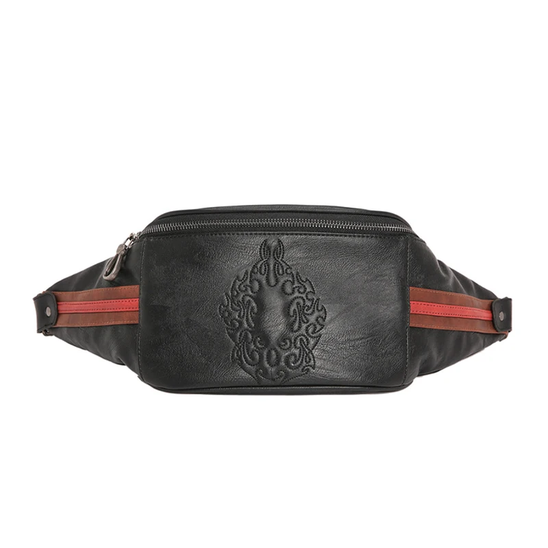 Мужская поясная сумка с индивидуальным рисунком нагрудная модная из натуральной
