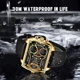 2022 FOXBOX Men Watches Top Brand Luxury Hollow Square Sport Watch For Men Fashion Leather Belt Quartz WristWatch Reloj Hombre Other Image