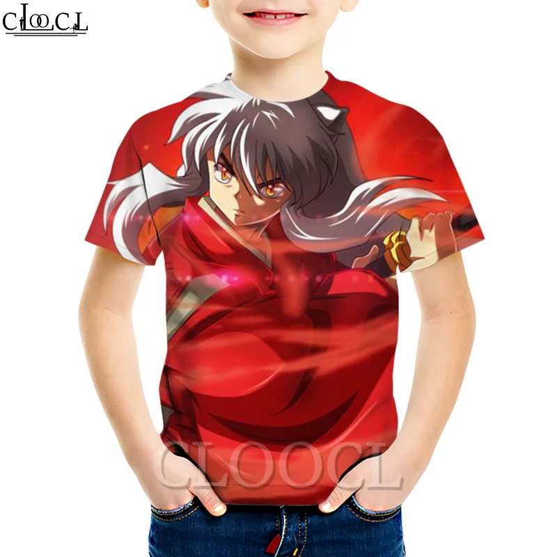 Футболка CLOOCL с японским аниме Inuyasha детская одежда 3D принтом 2021 Летние Новые Топы