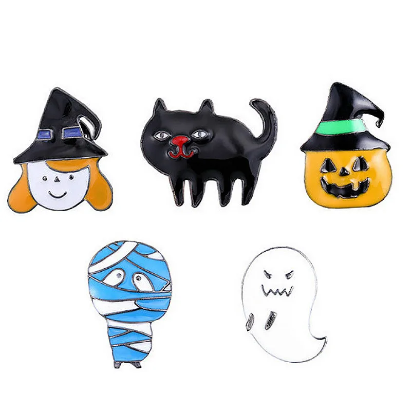 Мультяшная эмалированная брошь кнопка значок металлический для Хэллоуина