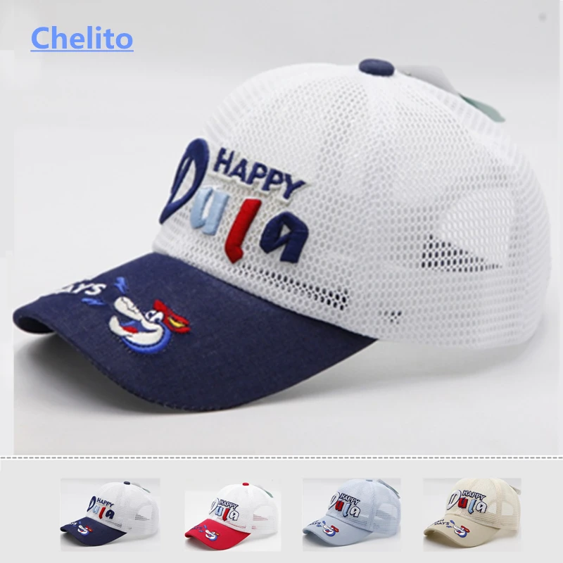 Детская бейсболка из сетчатой ткани с Вышивкой Букв|Мужские бейсболки| |