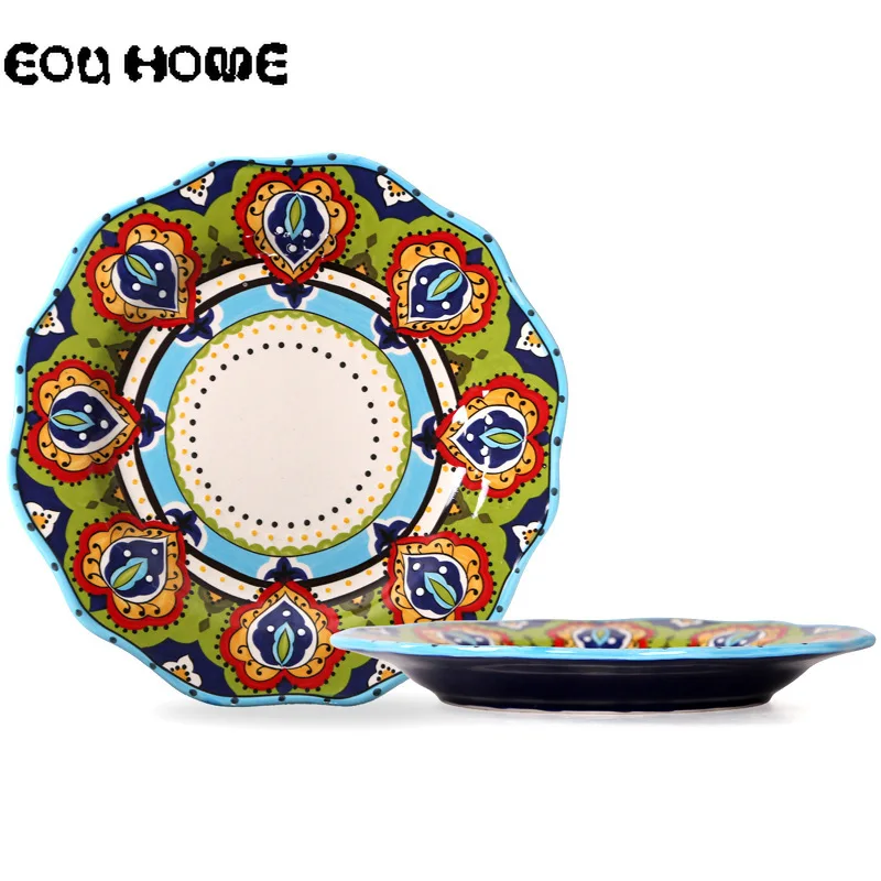 Креативные керамические обеденные тарелки ручной росписи 11 дюймов блюдо для