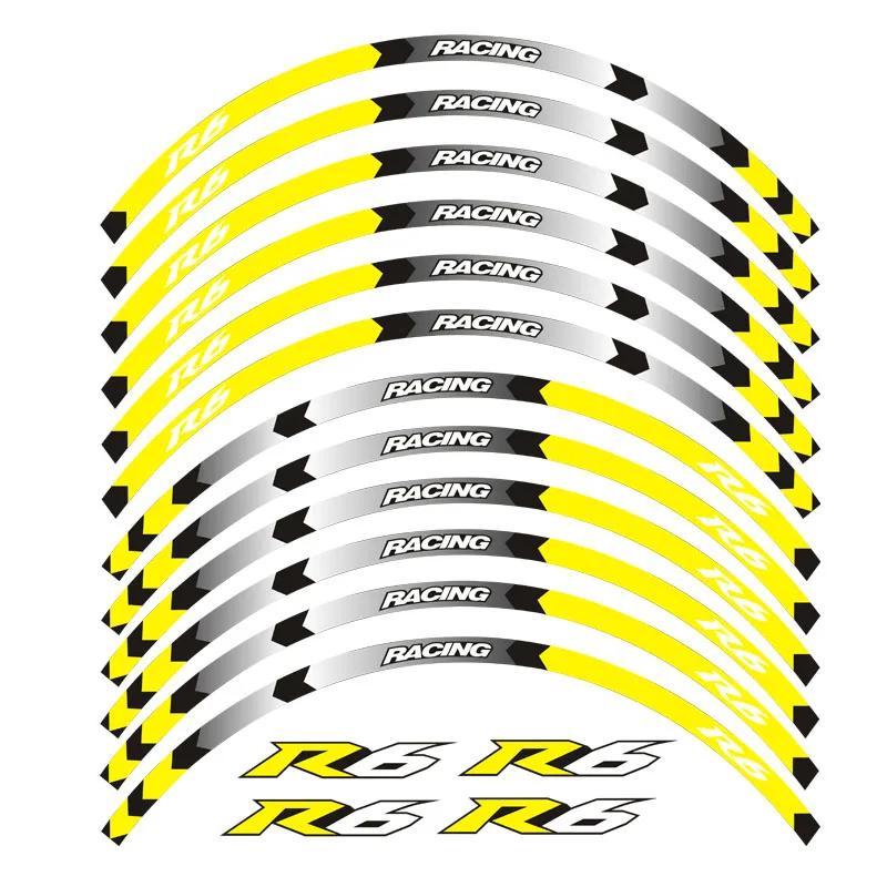 12 шт. светоотражающие полосы для мотоцикла YAMAHA YZF R6|Наклейки и стикеры| |