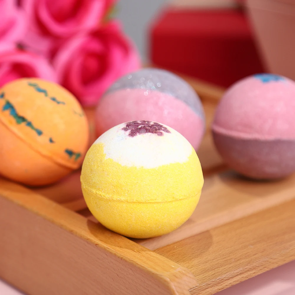 

6pcs Exfoliation Anti-fatigue Skin Care Products Handmade Bath Salt Ball Fragrance Body Cleaner Bomb Set for Holiday Gifts
