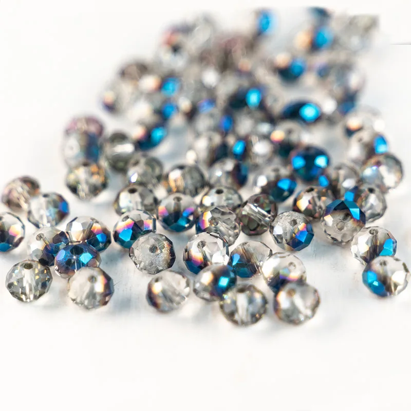 Модные полустальные прозрачные цветные стеклянные бусины MH из натурального