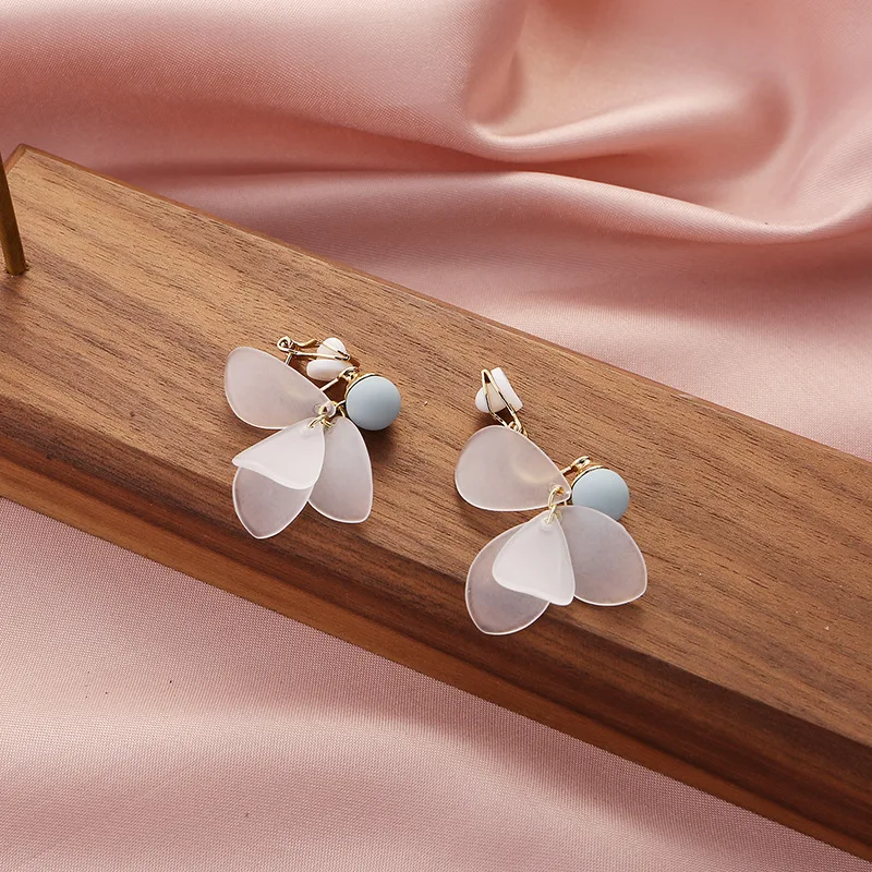 

Korean Fashion Earrings 2021 Fashion Trend Retro Pearl Flower Ladies Earring Clip Earrings Without Ear Holes Gift Jewelry