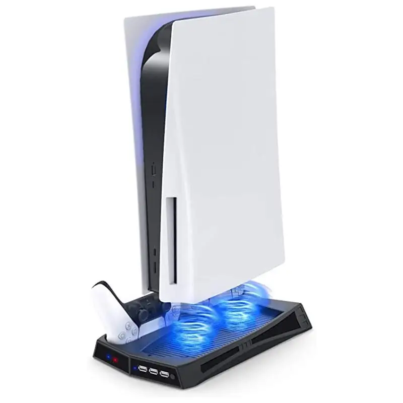 

Vertical Charging Station Dock with Dual Controller Charger Ports and Cooling System for PS5