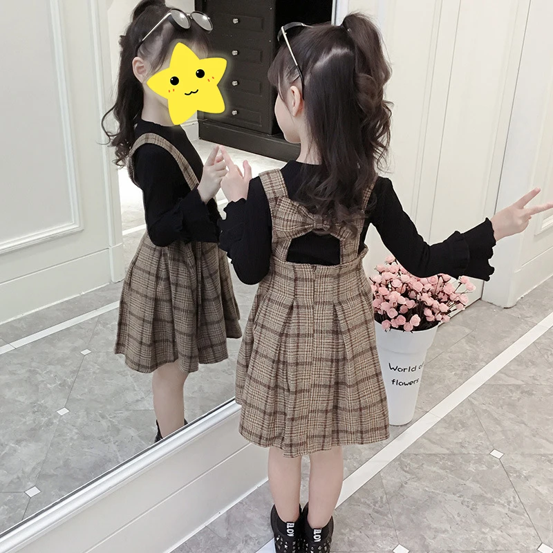 19 новая милая детская одежда для маленьких девочек клетчатая юбка-комбинезон без