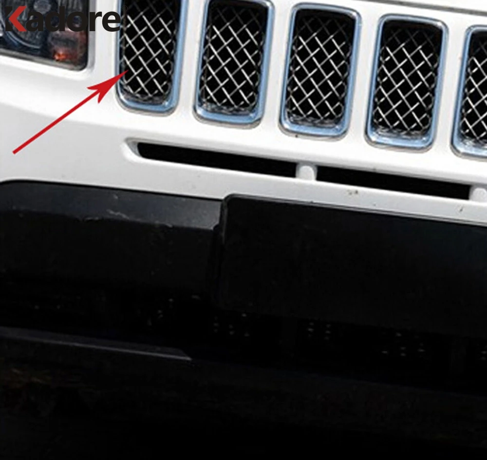 Для Jeep Compass 2011 2012 2013 2014 2015 ABS хромированные передние центральные решетки крышки