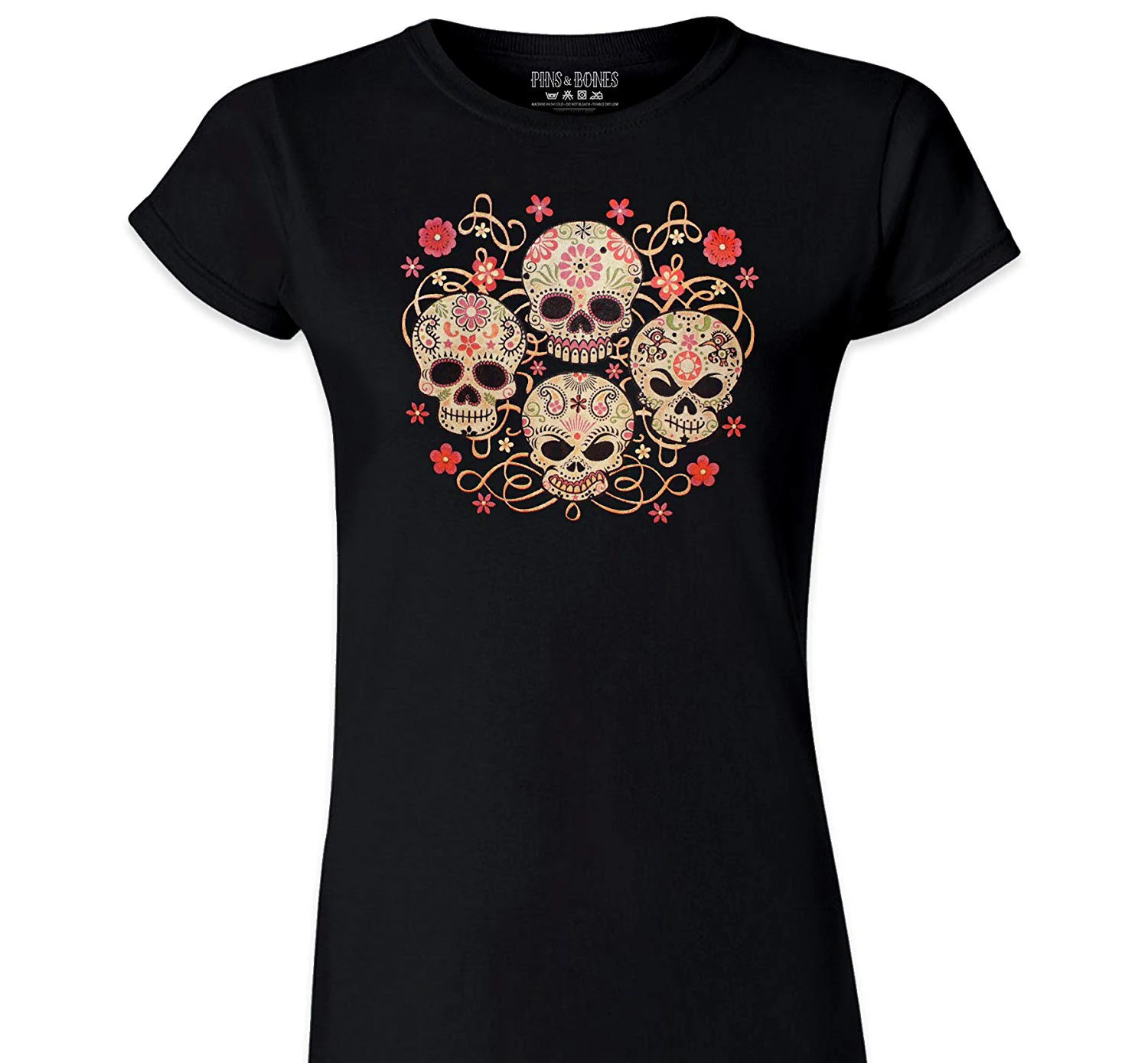 Женские булавки для футболок и костей женская черная футболка в стиле ретро с