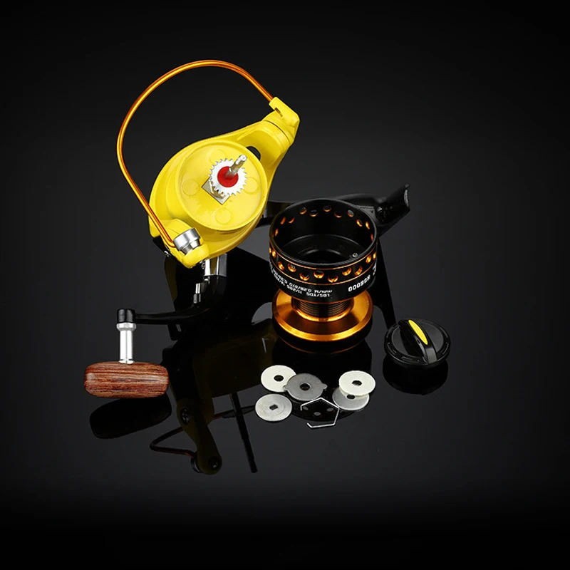 Рыбалка-Катушка 8kg большой перетащите металлическая Катушка 5 2: 1 скорость желтый