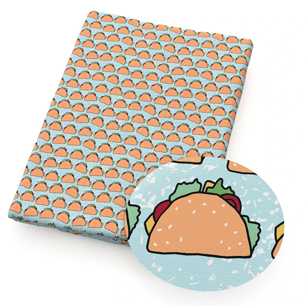 

50*140cm Food Tooth Printed 100% Cotton Fabric Patchwork for Cloth Making Puppet Garment Tissue Material,1Yc11305