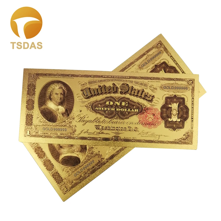 США 1 долларовая Золотая банкнота водостойкие купюры покрытые 24-каратным золотом