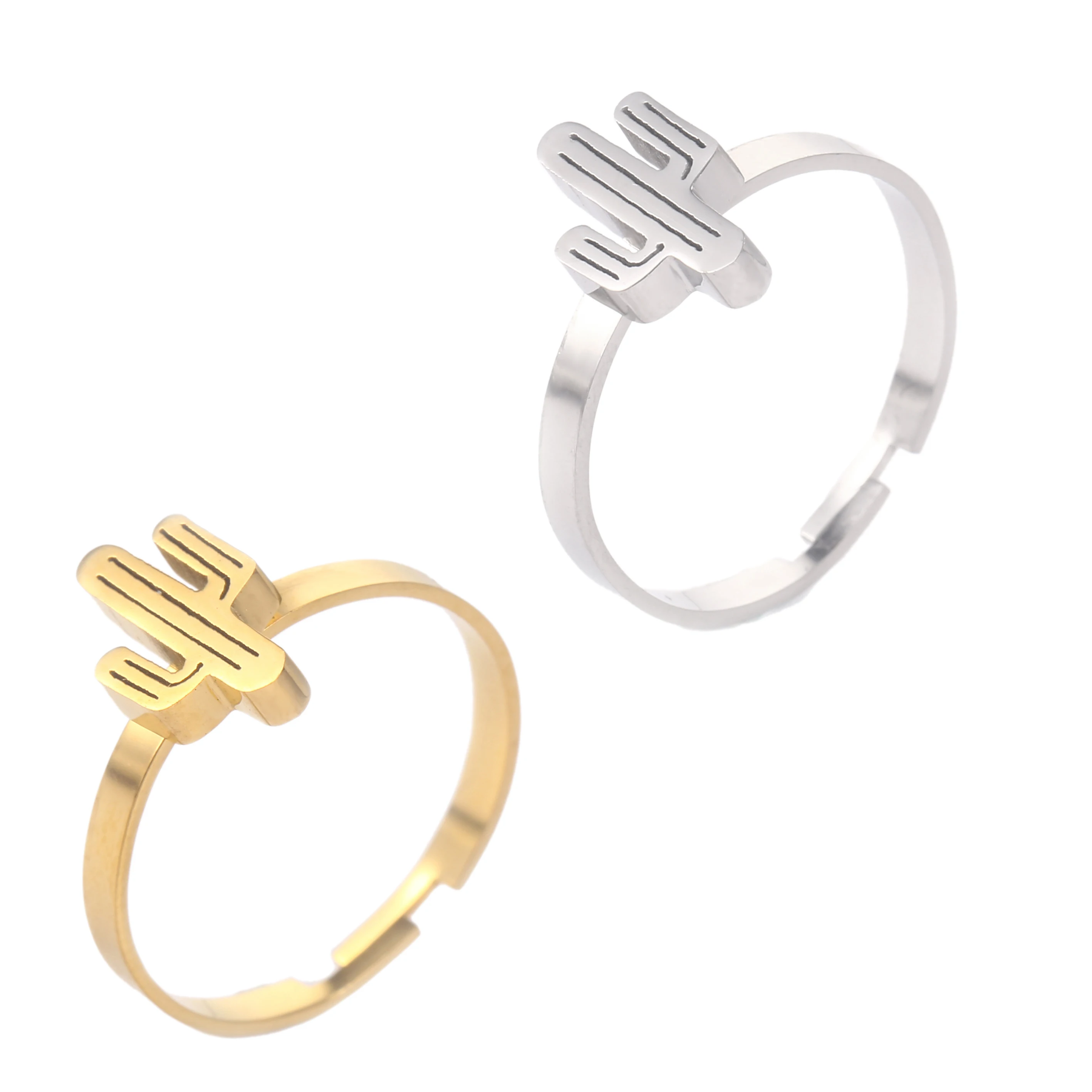 Женское кольцо из нержавеющей стали с перьями и КАКТУСОМ|Кольца| |