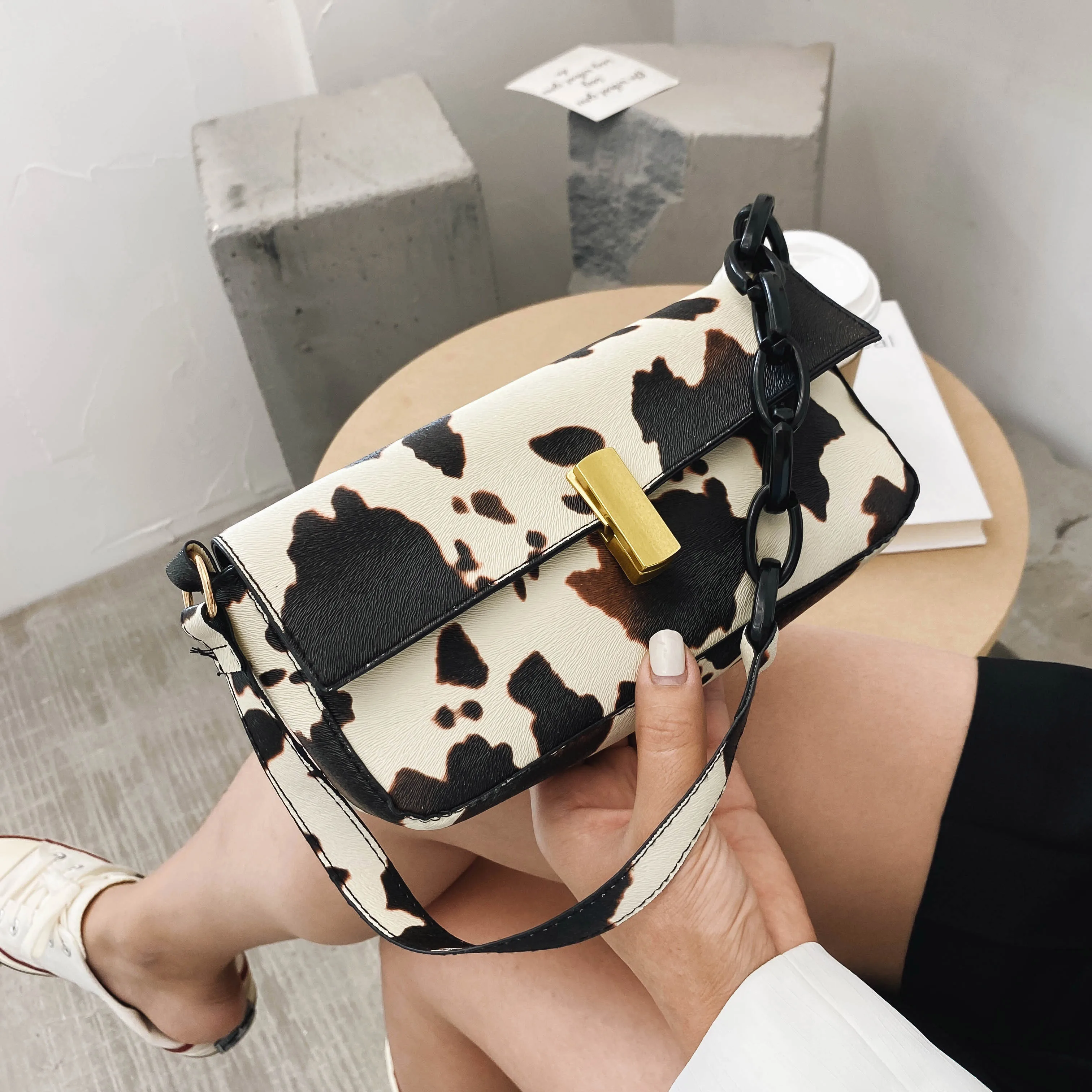 Популярная простая Женская Повседневная сумка HEFLASHOR модная женская из коровьего